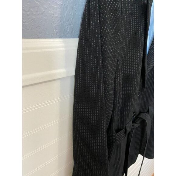 Signature by Larry Levine Black Lined Double Button Tie Front Jacket Size 10 - Picture 8 of 13